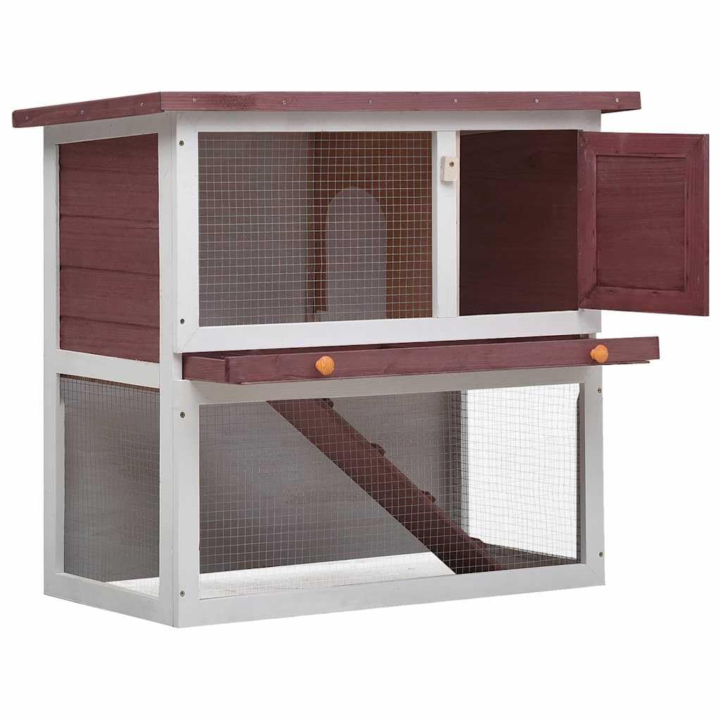 Outdoor Wooden 2-Tier Rabbit Hutch with Tray U471