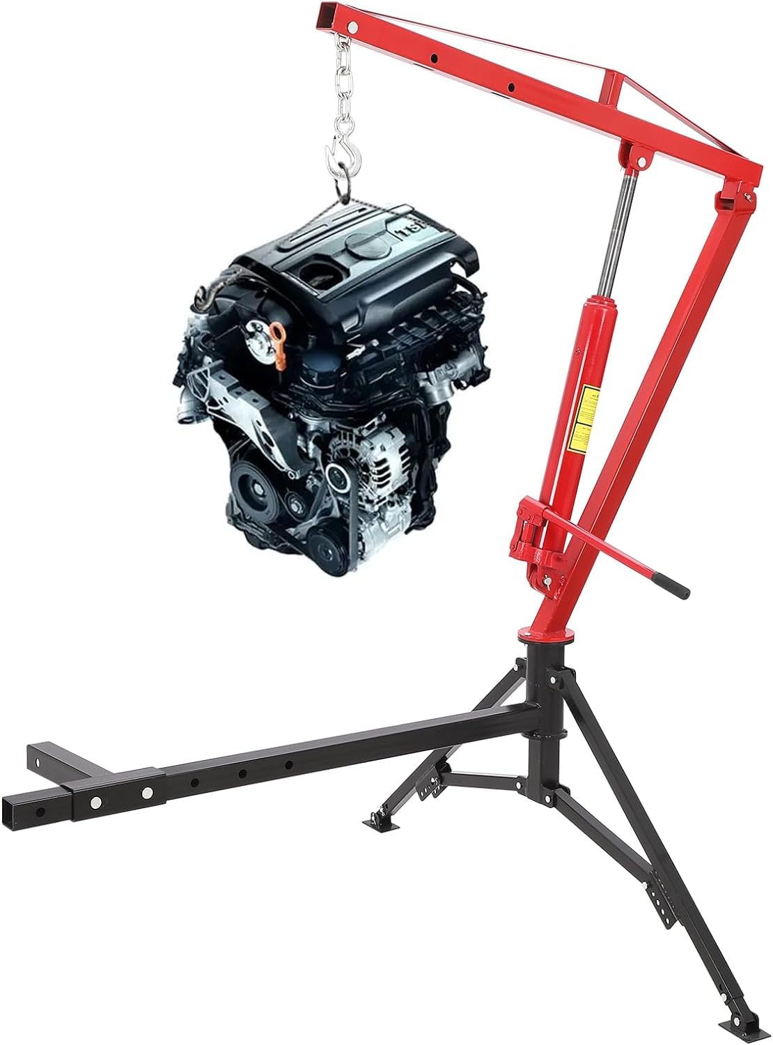 Hydraulic Pickup Truck Crane, 1000 Lbs Capacity, 360° Swivel, Red U635