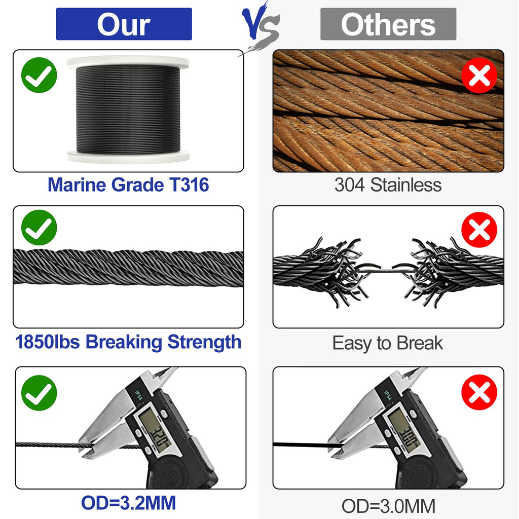 Black Cable Railing Kit K7601