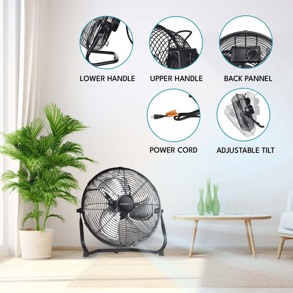 20 in. 3 Speed Metal Floor Fan with Tilting Head F197