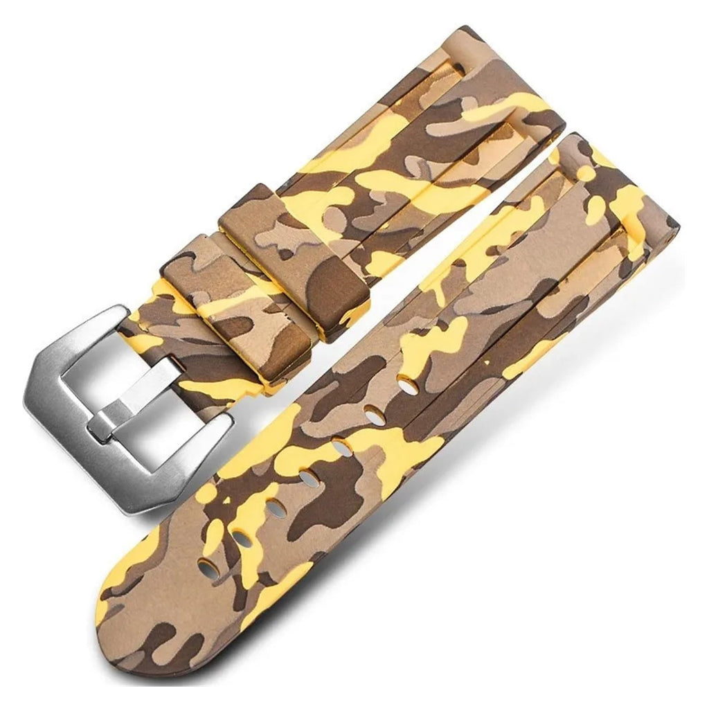 Camo Blue Grey Rubber Silicone Watch Band C935