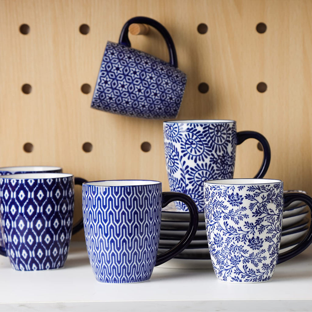 Ceramic Coffee Mugs Set 16 oz + Dinnerware Sets 12-Pieces R8554