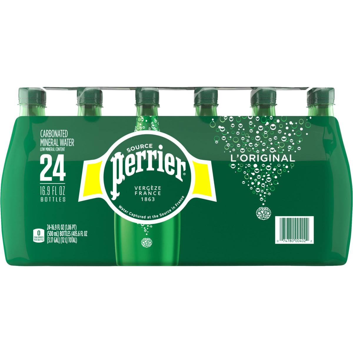 Carbonated Mineral Water Plastic Bottles 16.9 Fl Oz Pack of 24 P18476