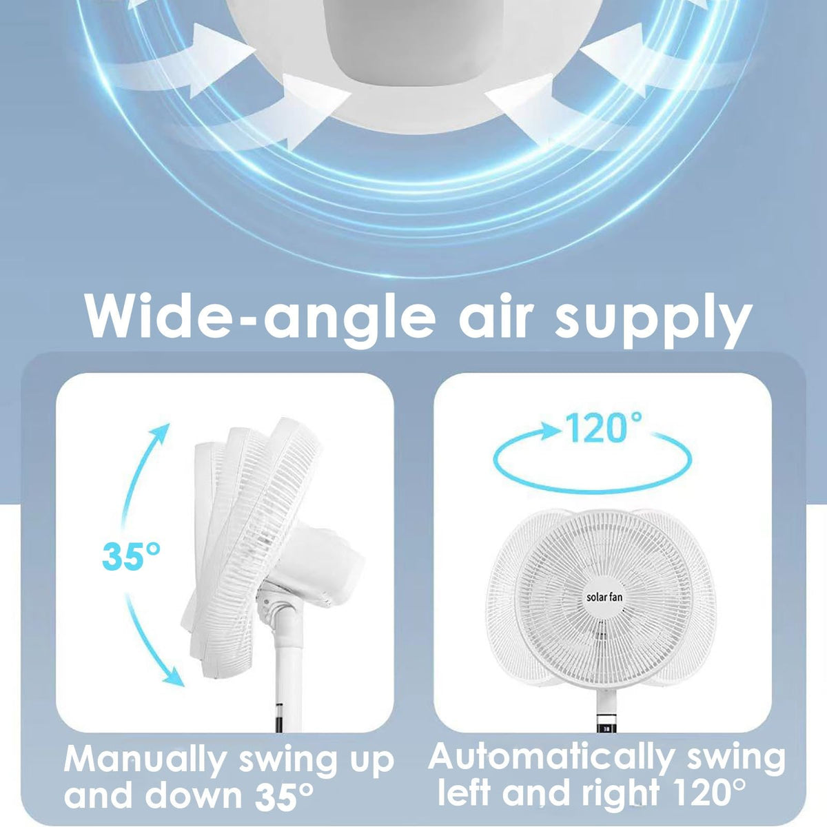 16 in Portable Rechargeable Oscillating Standing Fan E657