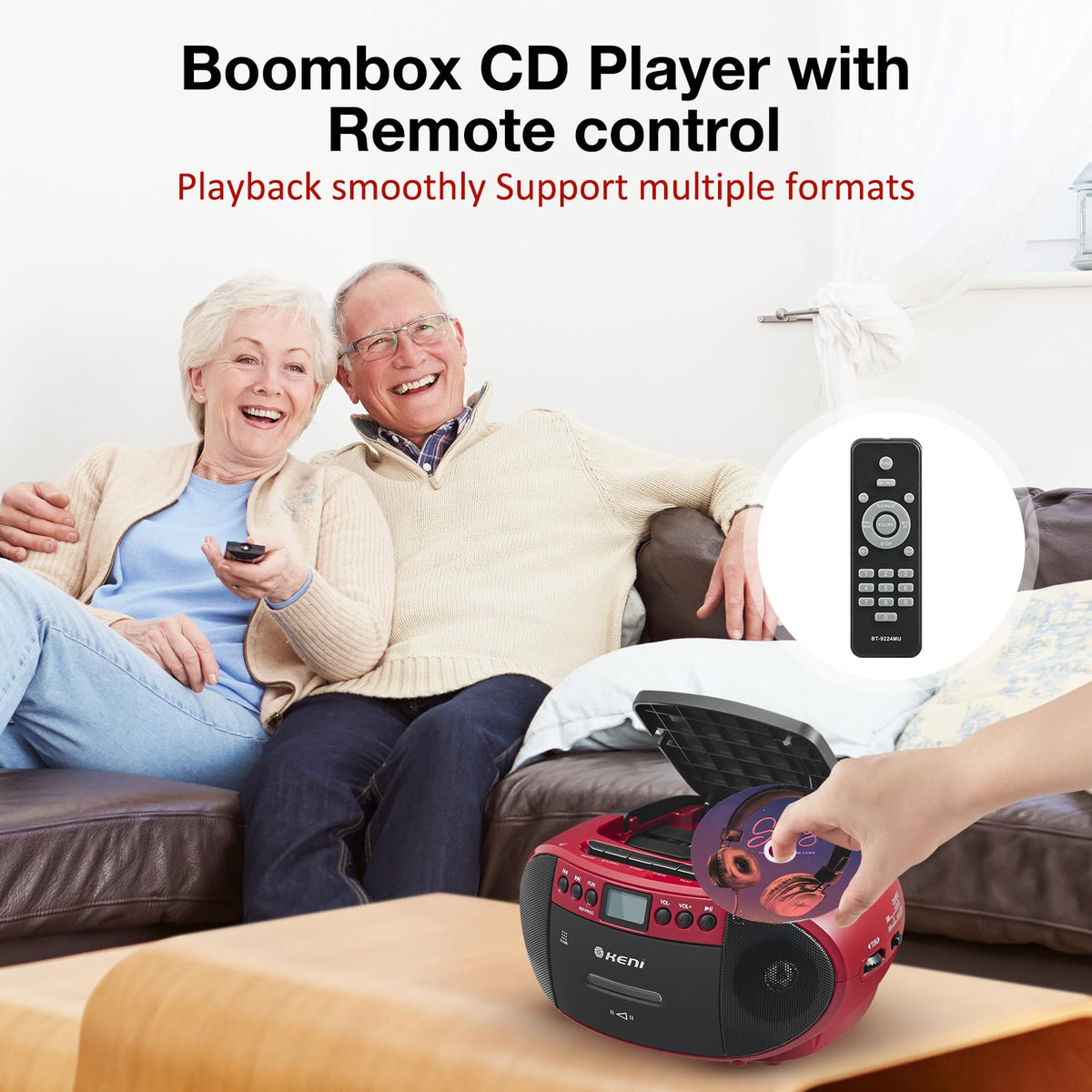 CD Cassette Player Boom Box with AM/FM Radio Q928018