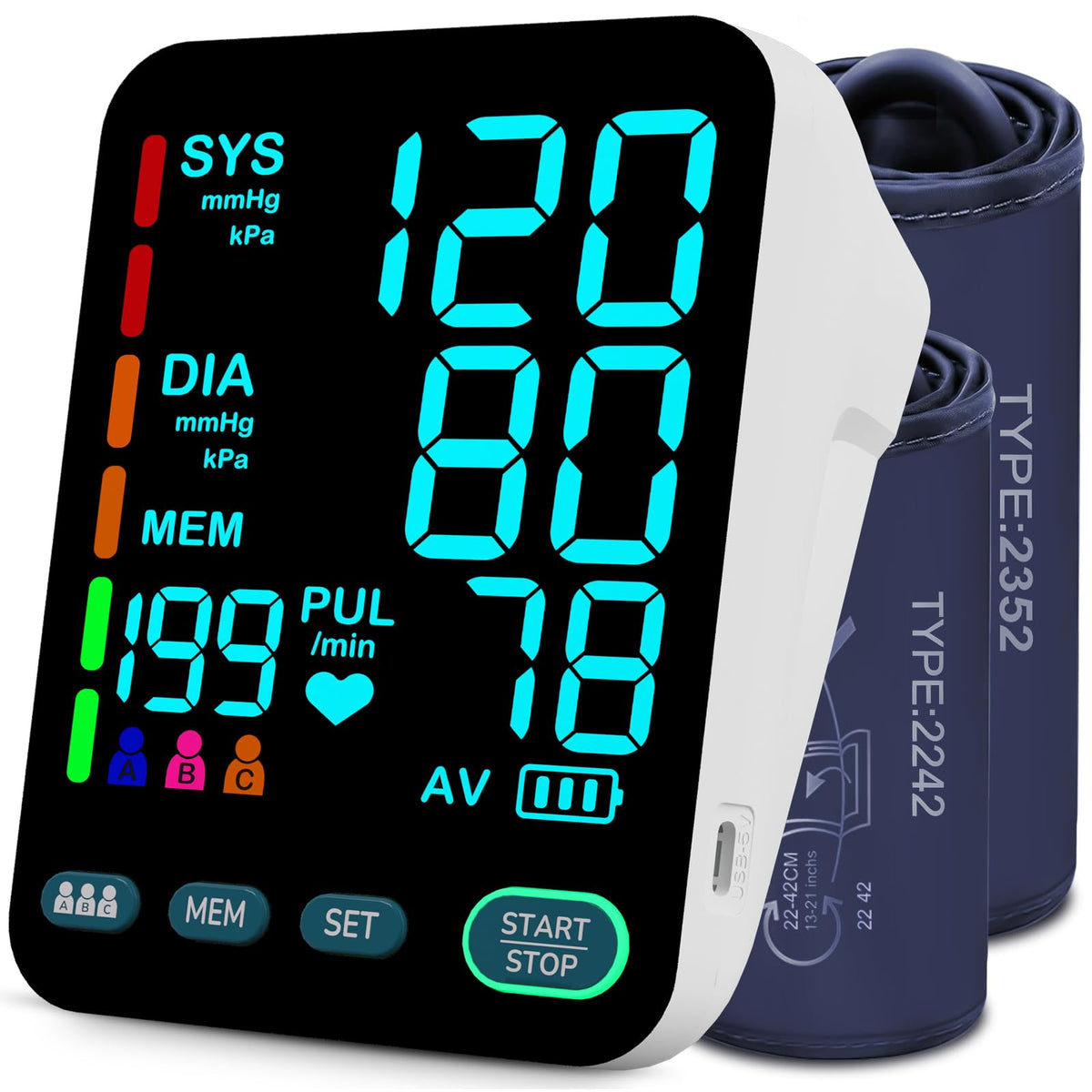 Upper Arm Blood Pressure Monitor with 2 Cuffs X932464