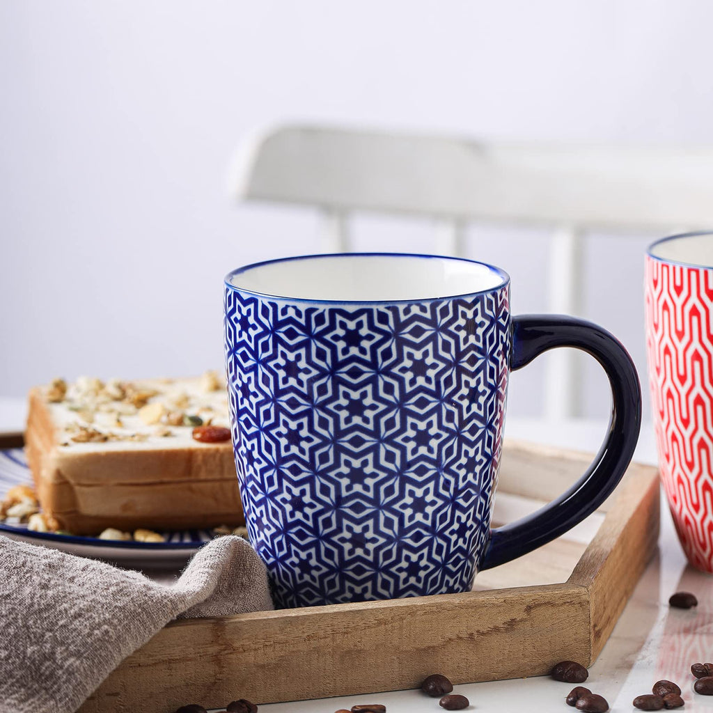Ceramic Coffee Mugs Set 16 oz + Dinnerware Sets 12-Pieces R8554
