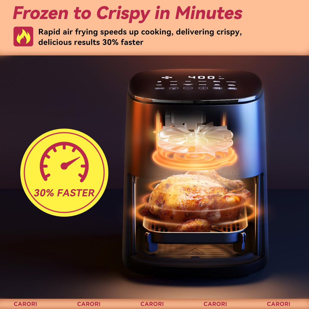 6Qt Air Fryer with Viewing Window, 12 Preset, Nonstick Dishwasher Safe Basket J449