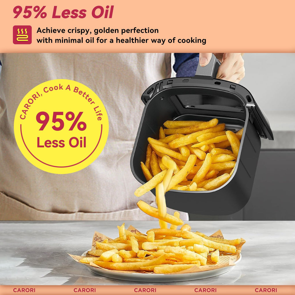 6Qt Air Fryer with Viewing Window, 12 Preset, Nonstick Dishwasher Safe Basket J449