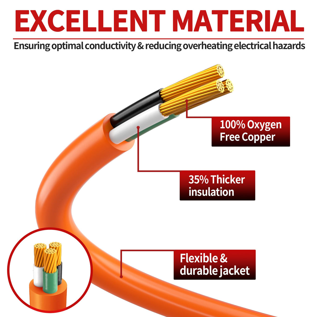 100 FT 10 Gauge Orange Extension Cord H108896