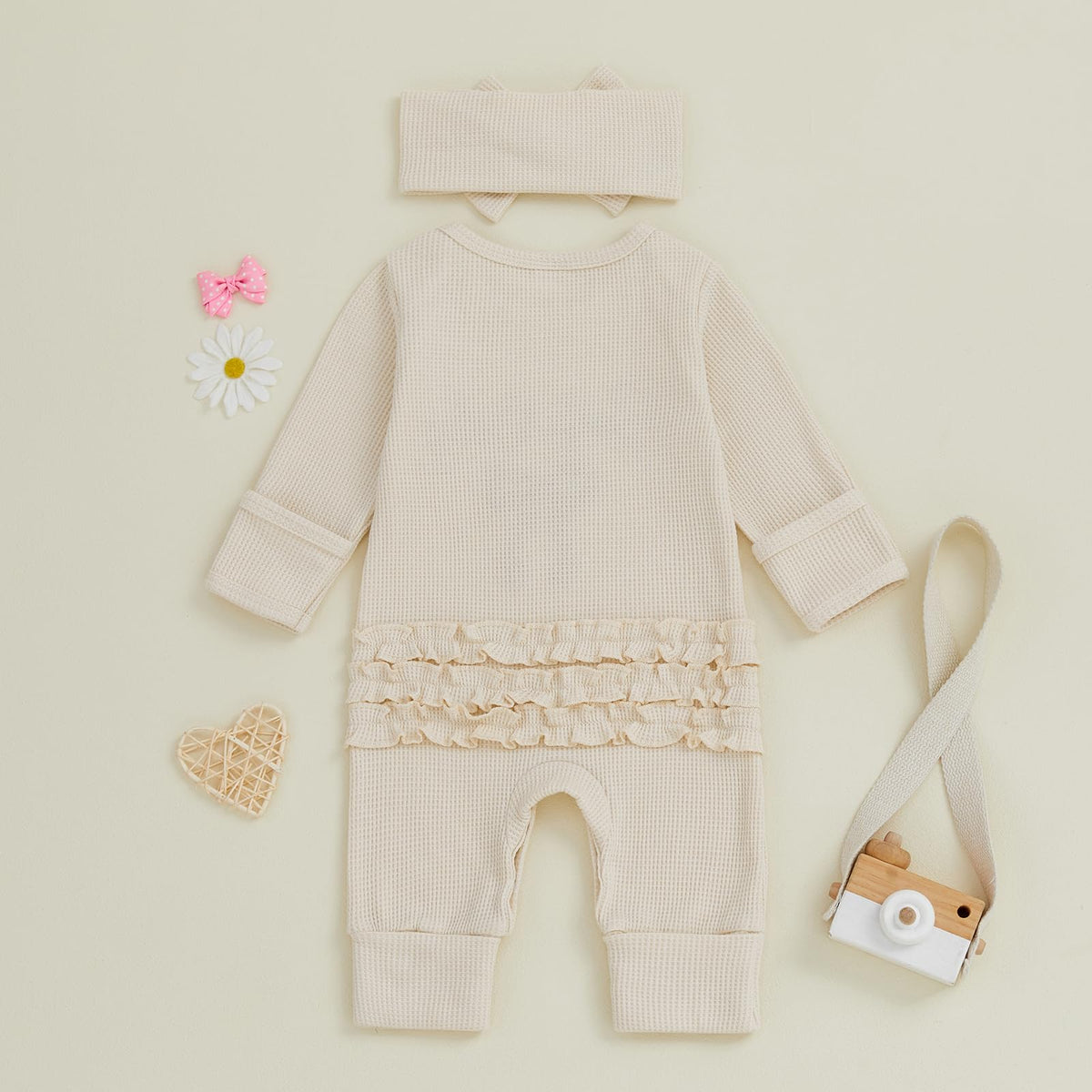 My First Christmas Baby Girl Onesie Long Sleeve Romper Headband U37064