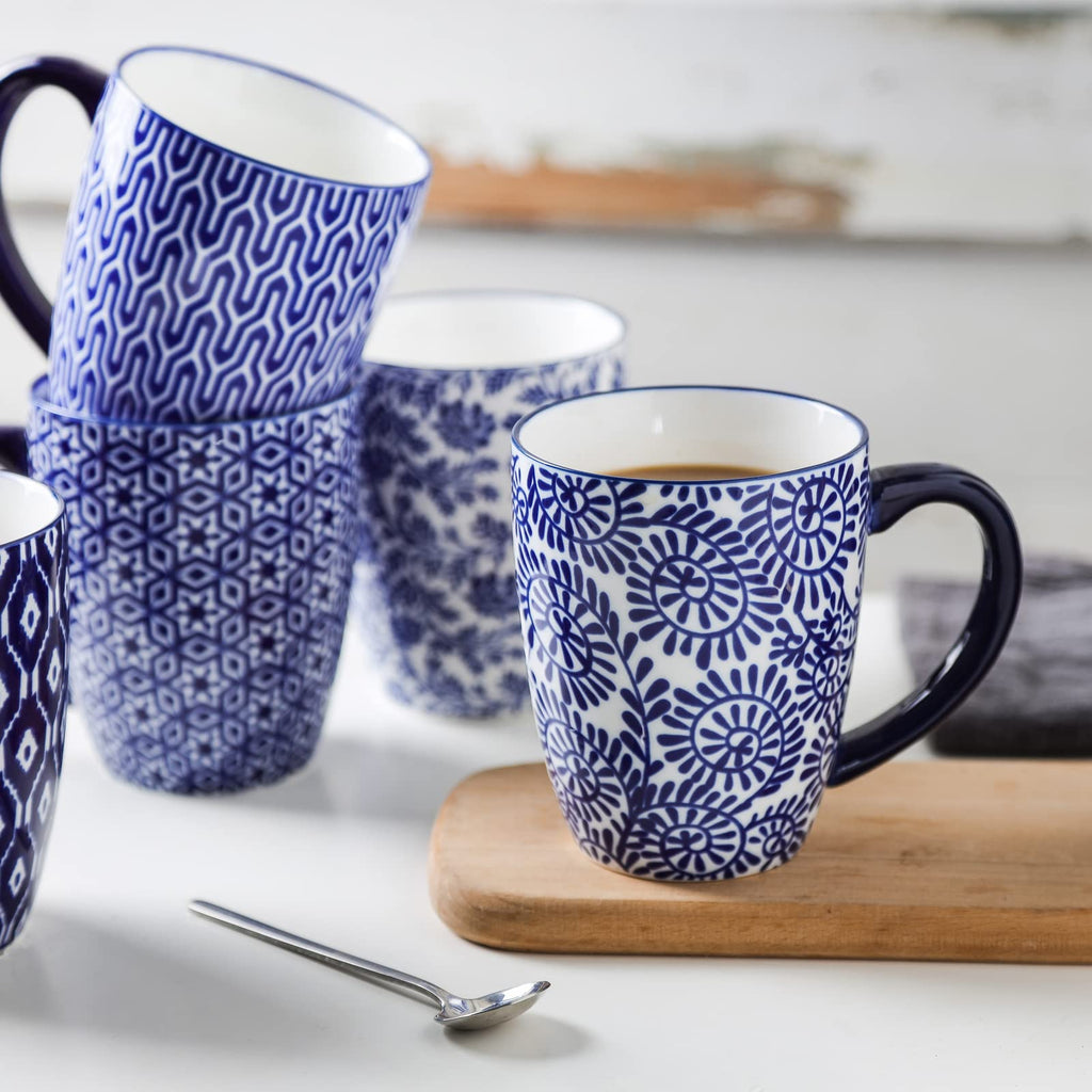 Ceramic Coffee Mugs Set 16 oz + Dinnerware Sets 12-Pieces R8554
