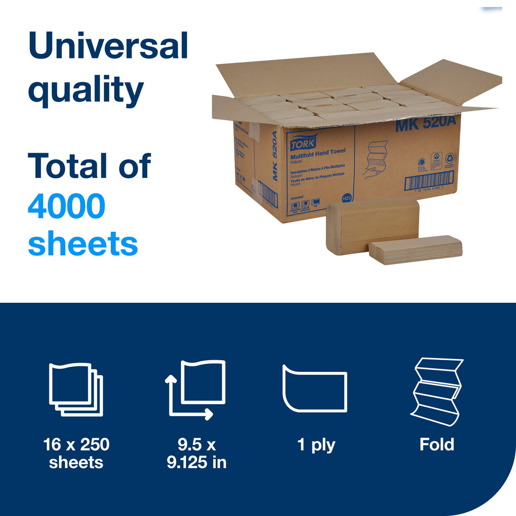 Paper Hand Towel Roll Natural H21 (6 Rolls) and Multifold Hand Towel Natural H2 (16 Packs) Q903