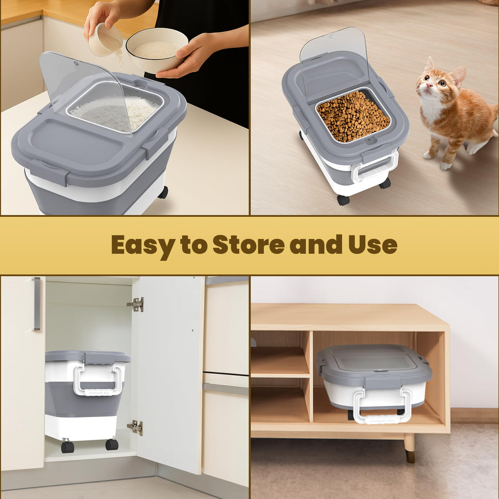 3 Pack Airtight Dog Food Storage Container with Bamboo Lids B4751