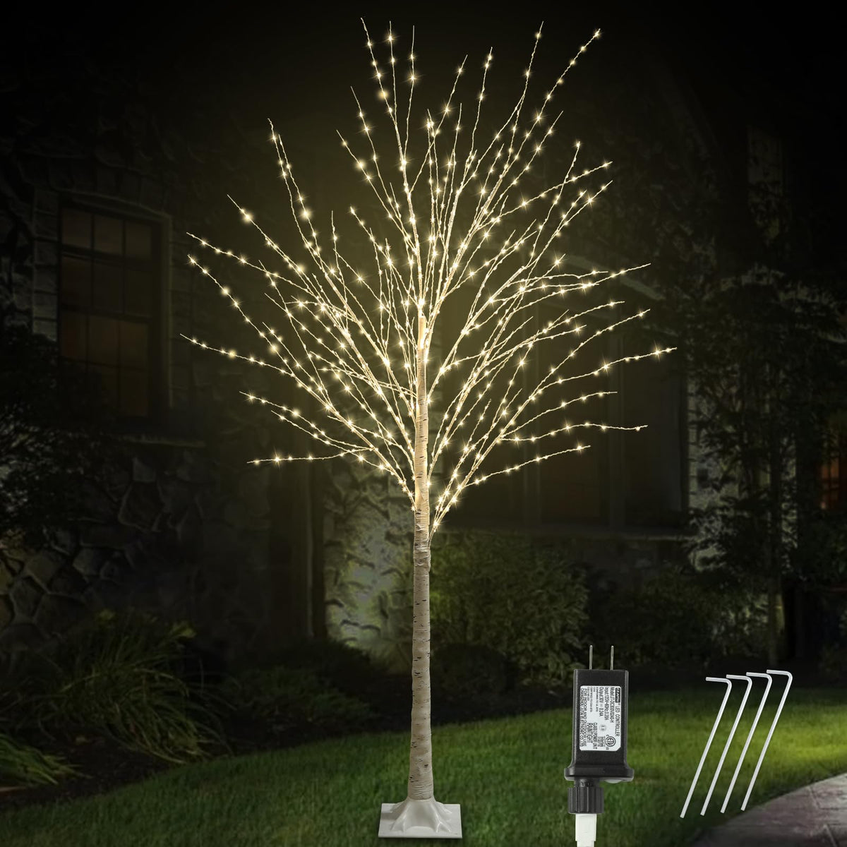 6FT Lighted Birch Tree J6939