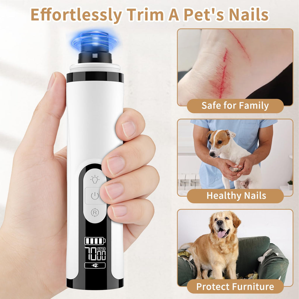 Quiet Dog Nail Grinder with Guard & 2 LED Lights S763986