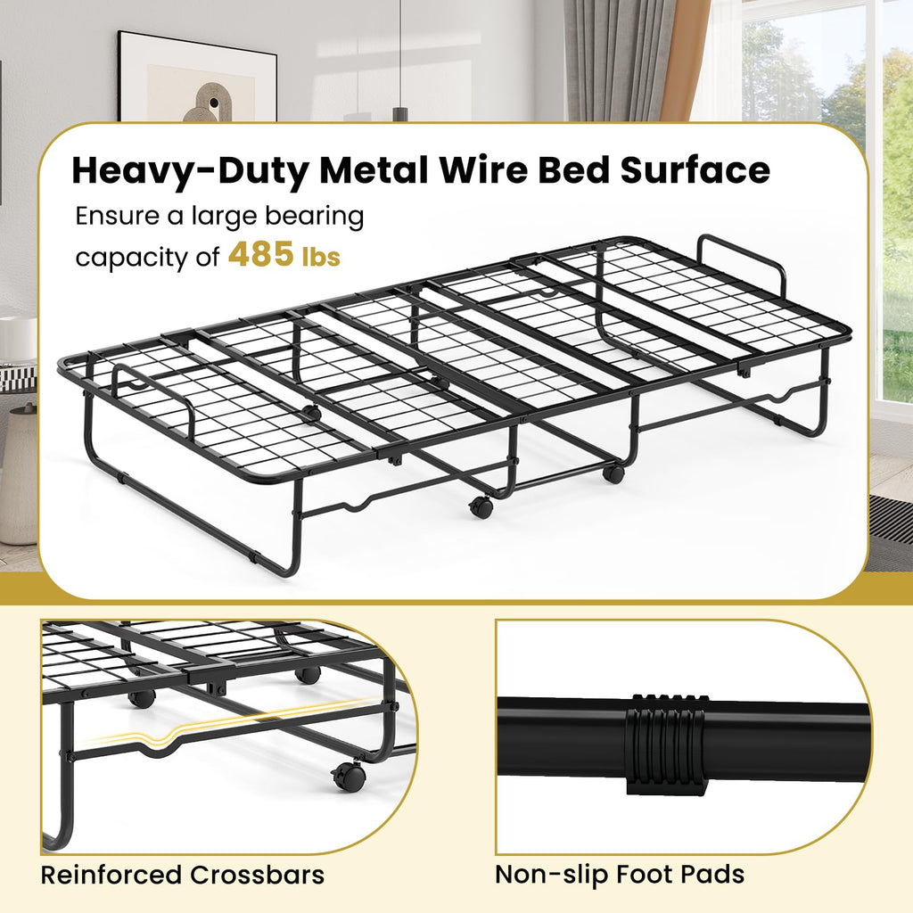 Twin Folding Bed with Mattress Y4451
