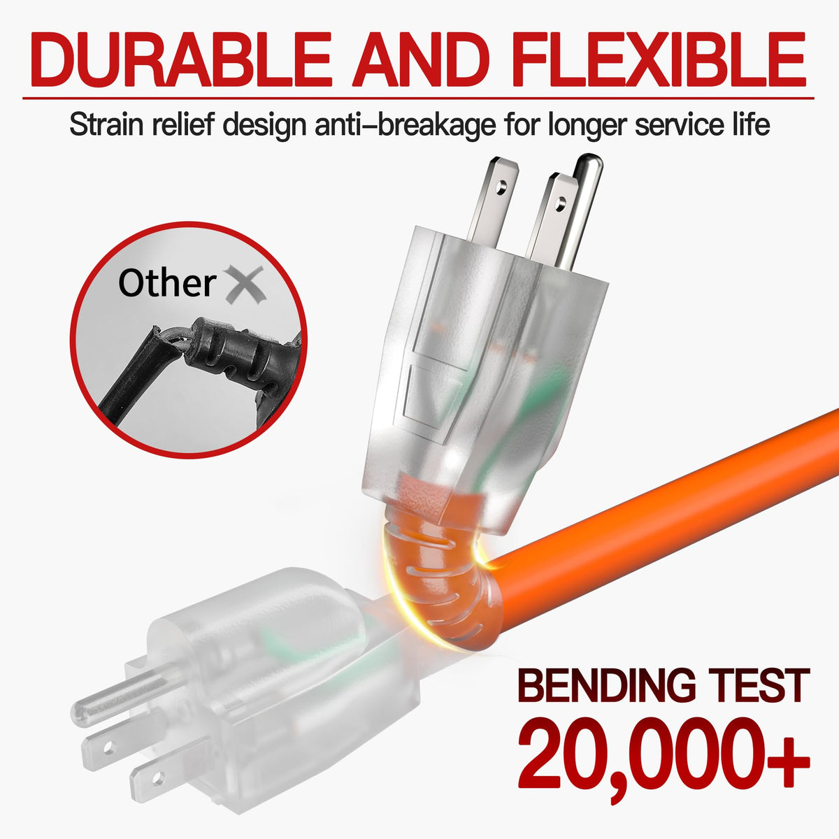 100 FT 10 Gauge Orange Extension Cord H108896
