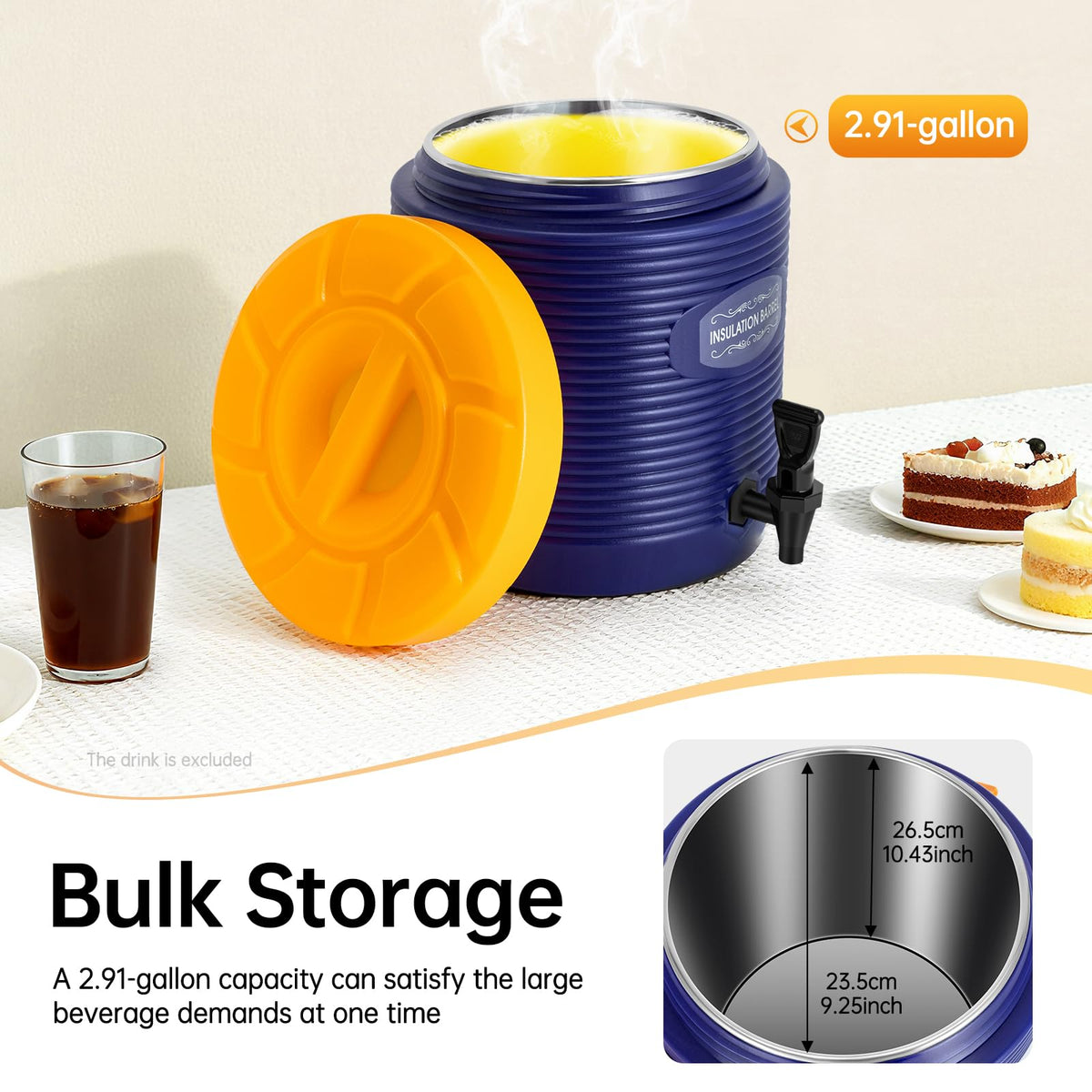 Insulated Beverage Dispenser 3.43 Gallon Blue P31203