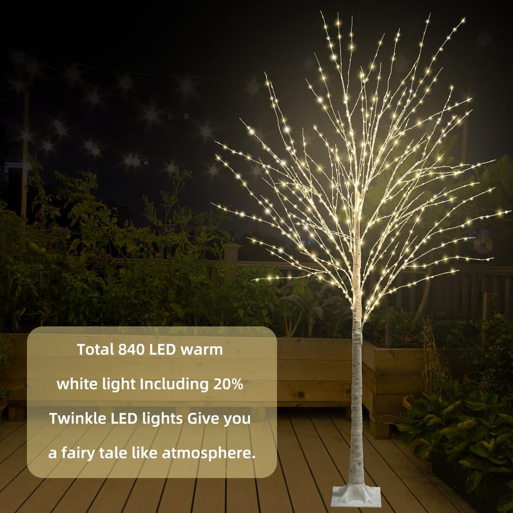 6FT Lighted Birch Tree J6939