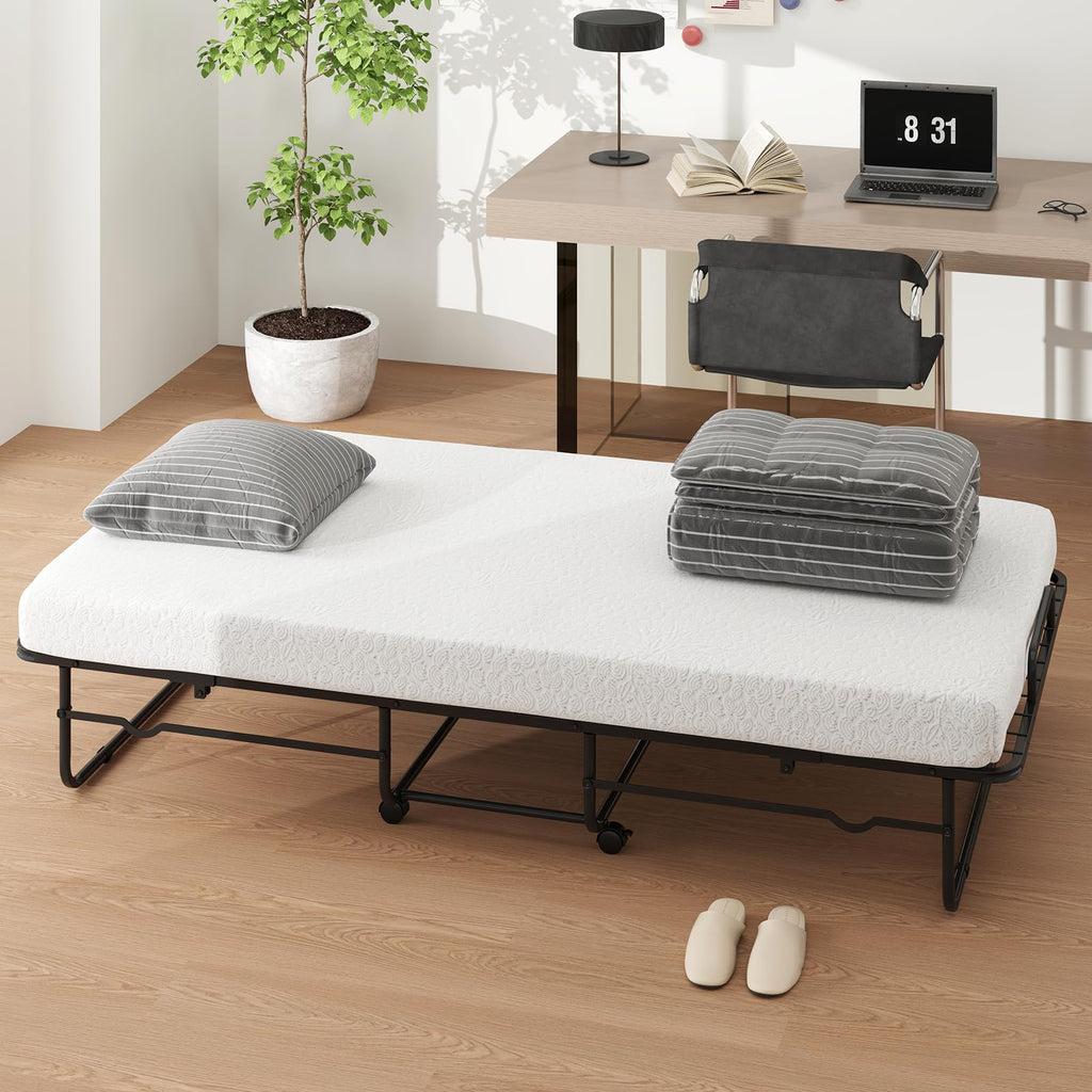 Twin Folding Bed with Mattress Y4451