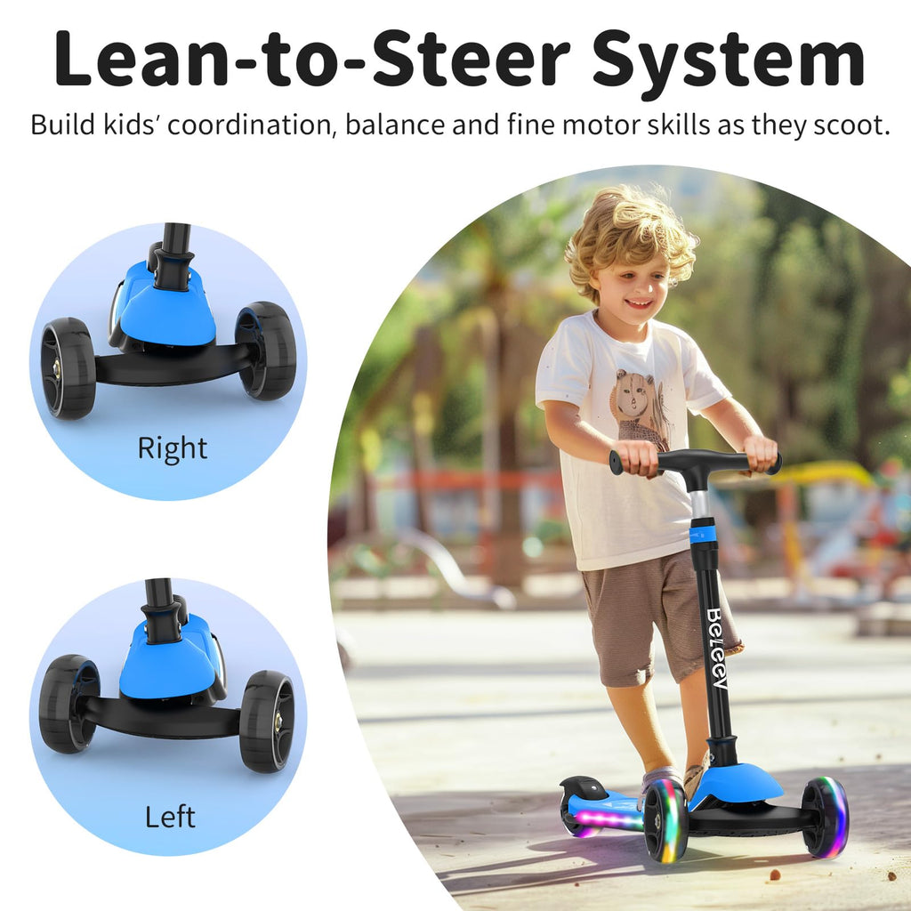 3 Wheel Folding Kids Scooter with LED Light-Up Wheels F926
