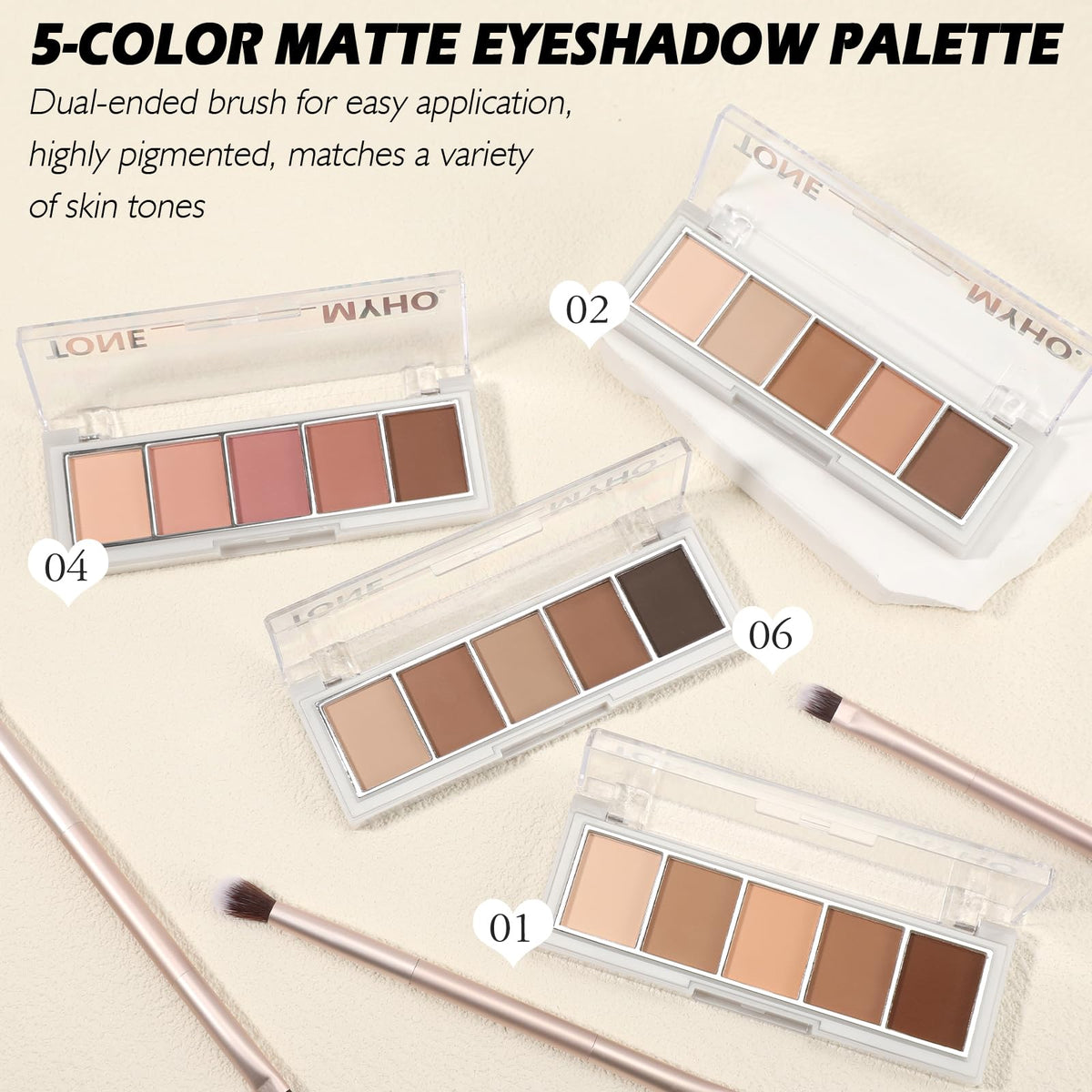 5 Colors Matte Eyeshadow Palette Z42010