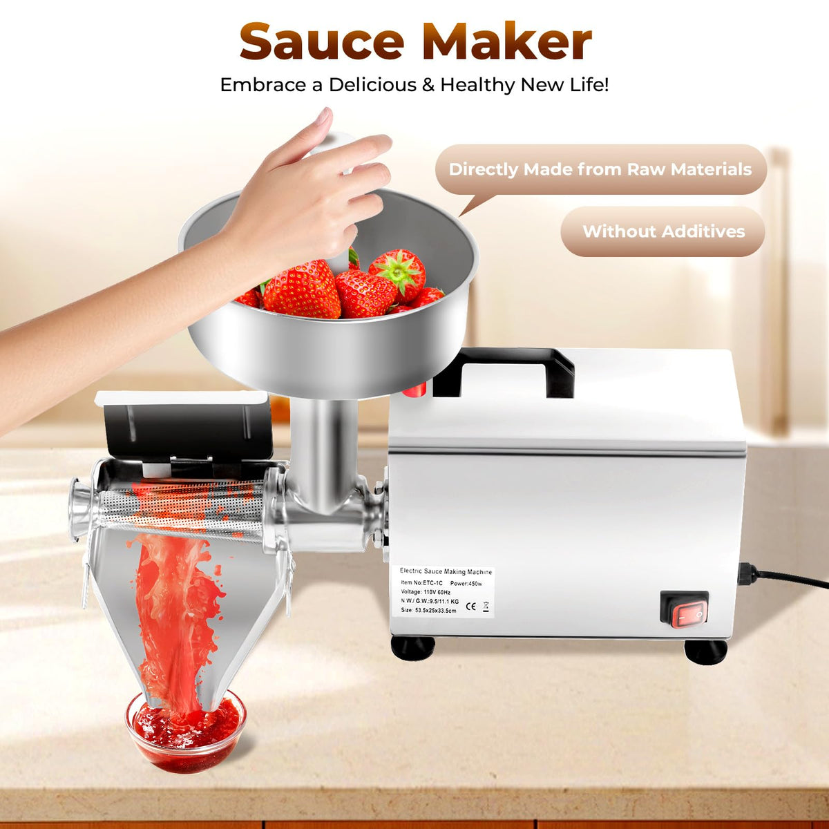 450W Stainless Steel Tomato Strainer Machine J24486