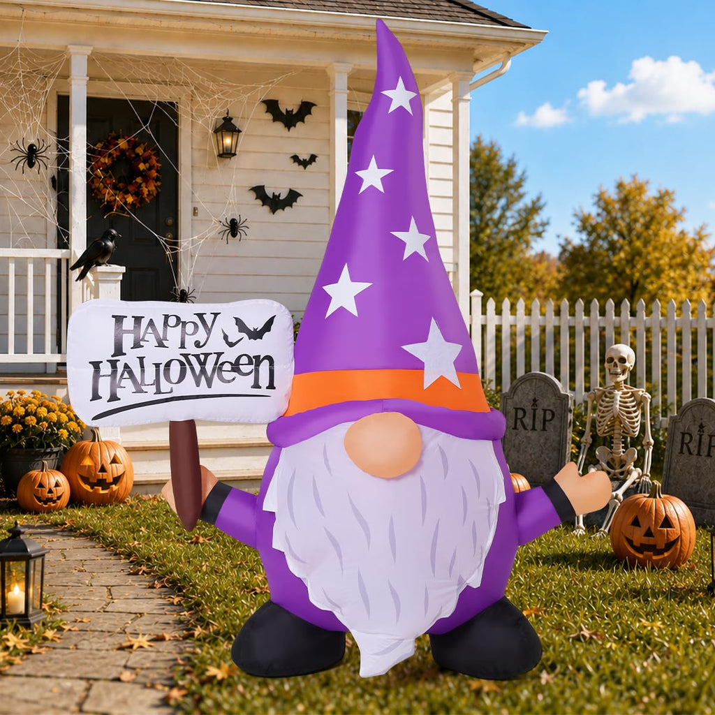 5FT Halloween Inflatable Gnome Yard Decor with LEDs R6786