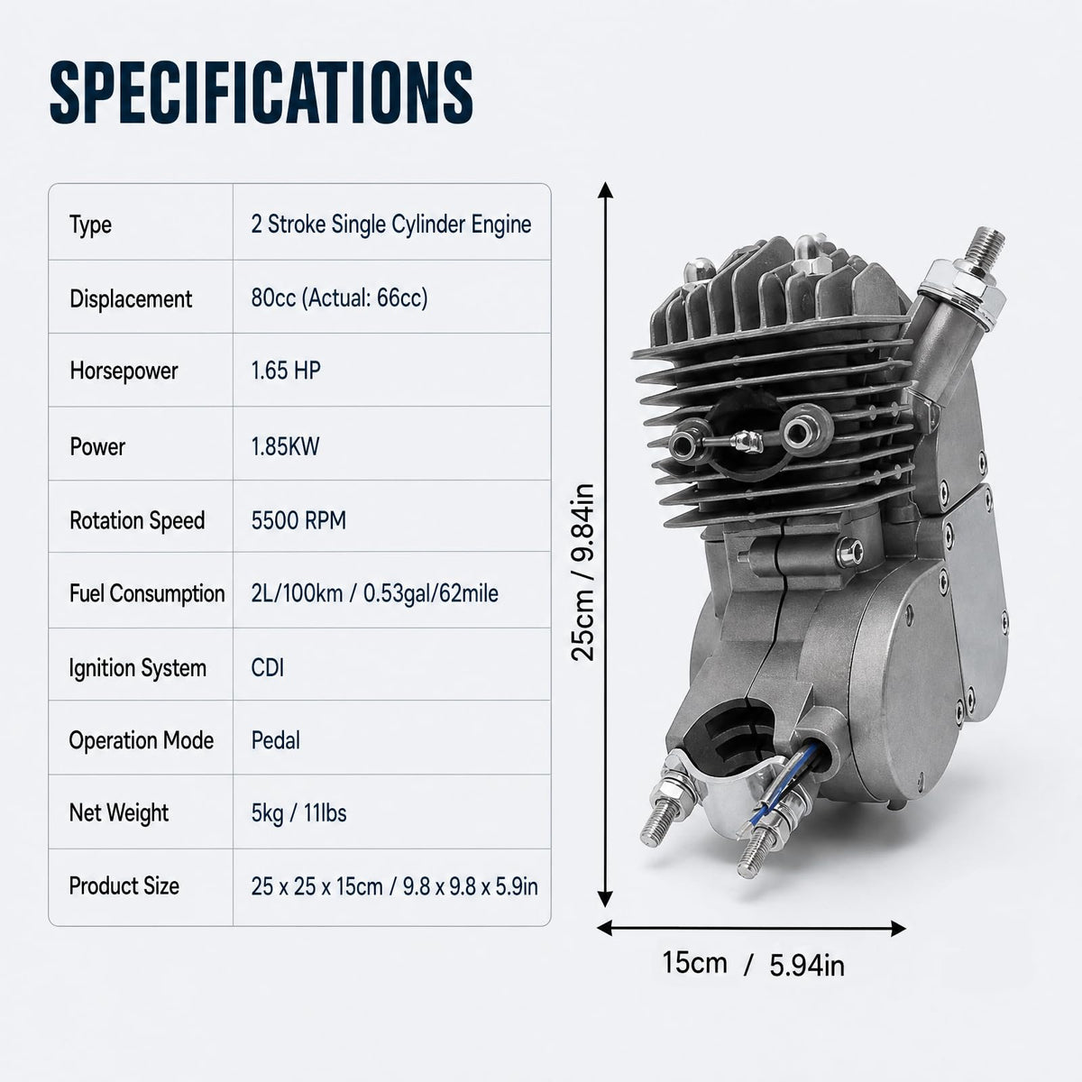 2 Stroke Bicycle Engine Kit L5356