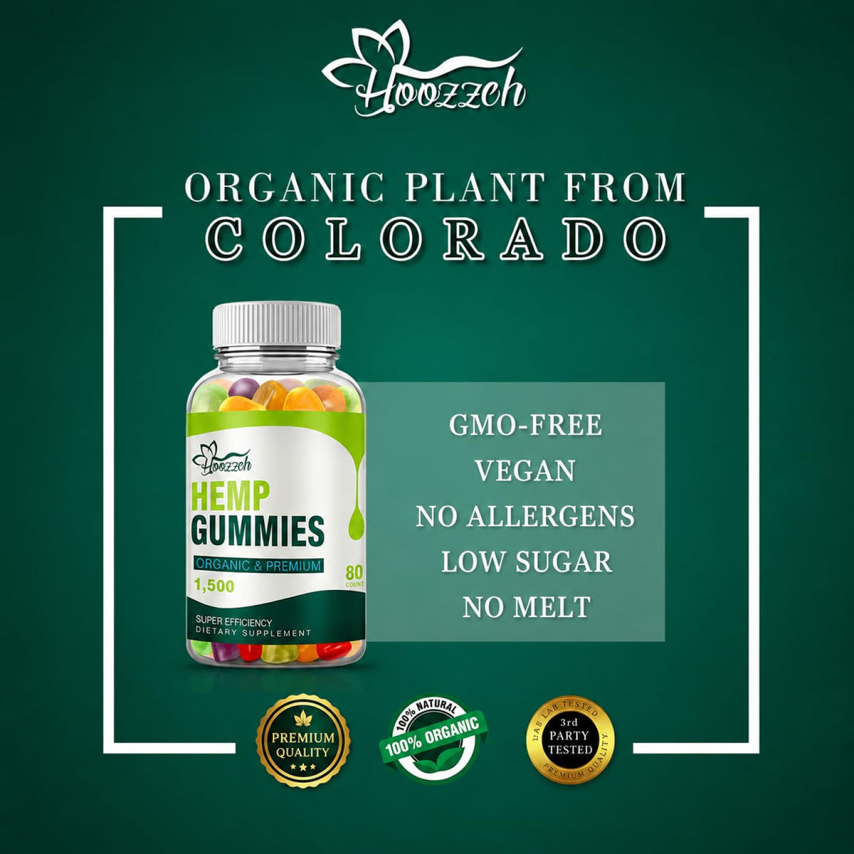Hemp Gummies with Omega 3 6 9 Vegan Gluten Free C472925