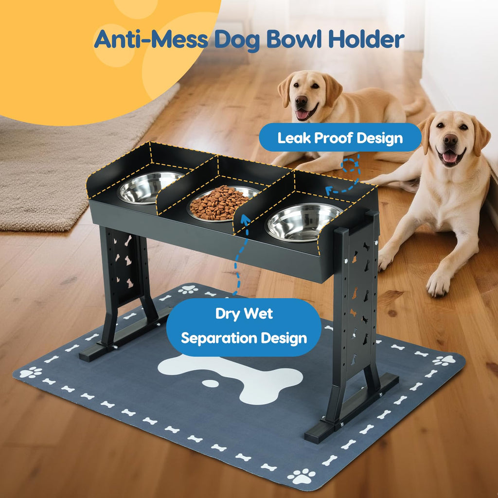 Elevated Dog Bowls with 3 Stainless Steel Bowls V238