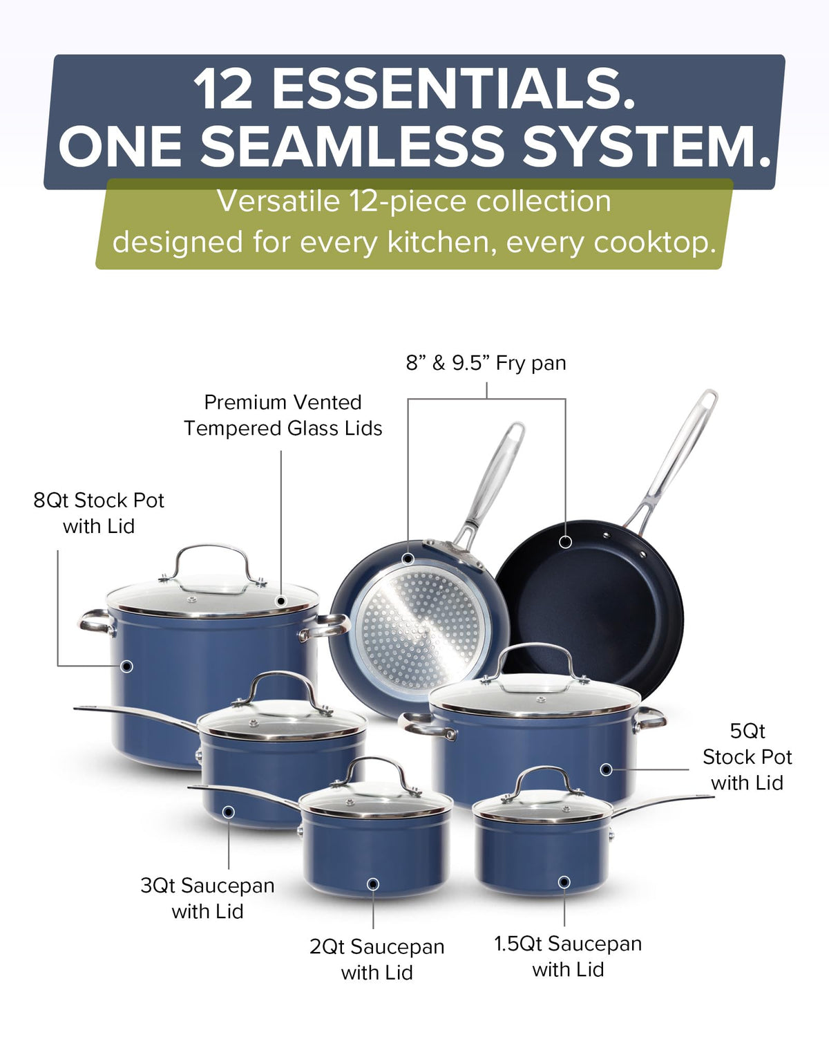 Non Stick Pots and Pans Set V3592
