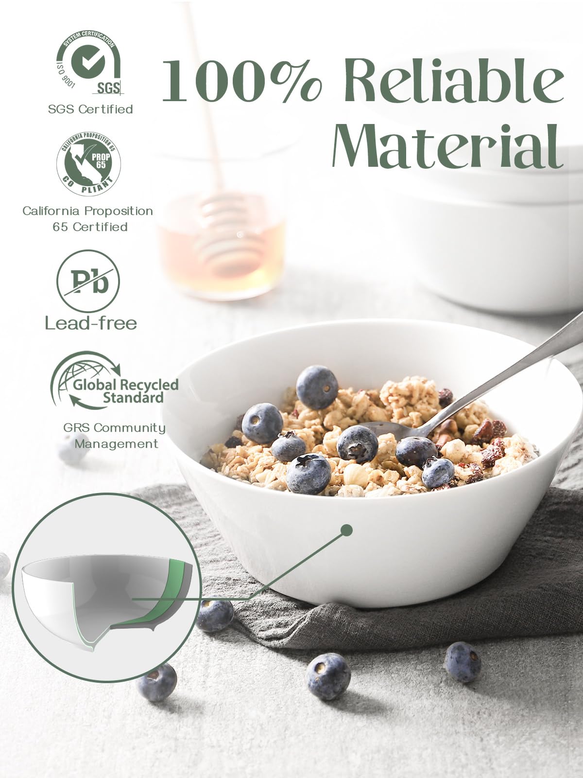 White Ceramic Soup Bowls Set of 4 Q18606