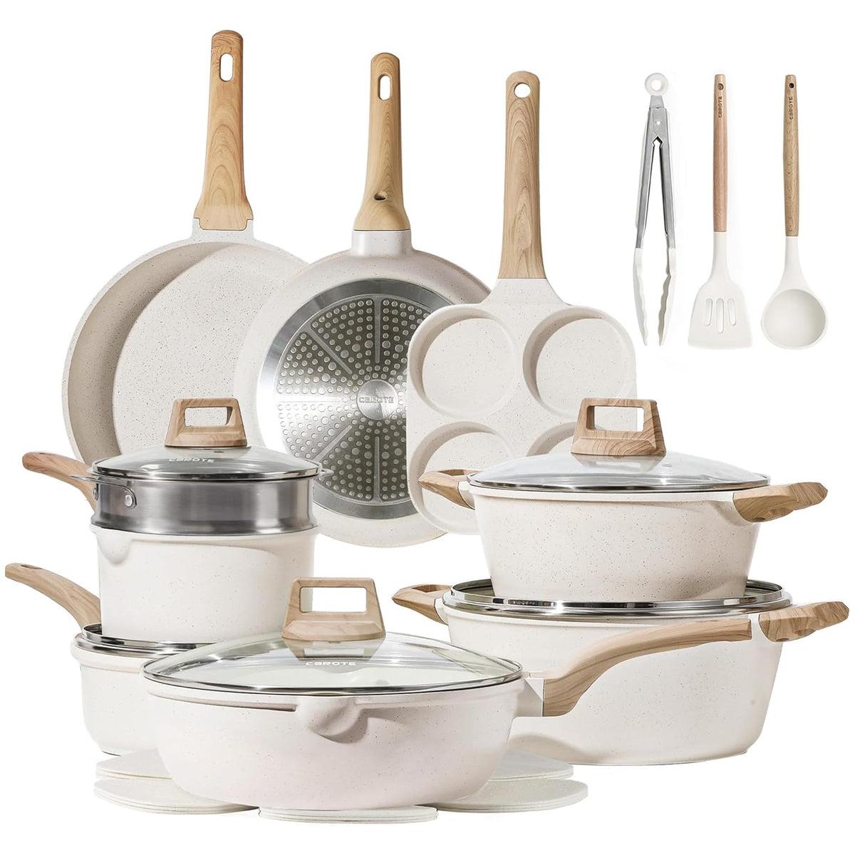 21 Pc Nonstick Cookware Set with Egg Pan O291