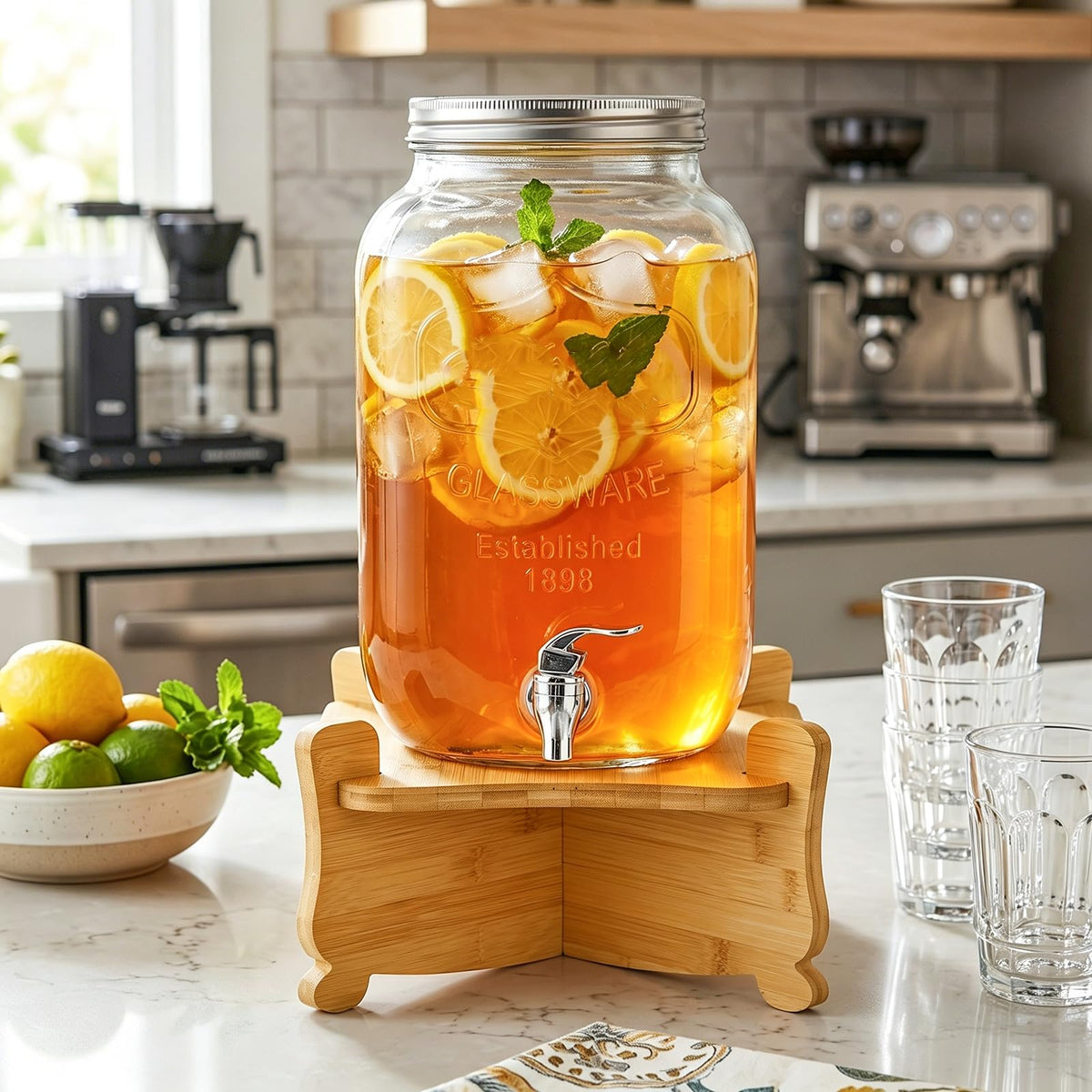 Bamboo Drink Dispenser Stand V55128