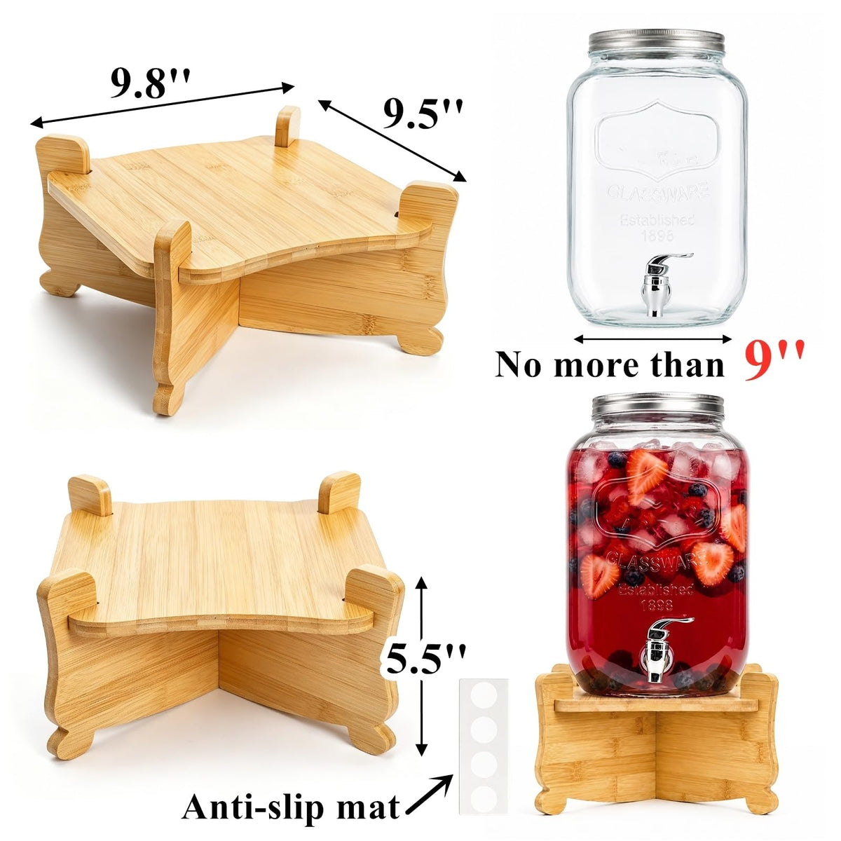 Bamboo Drink Dispenser Stand V55128