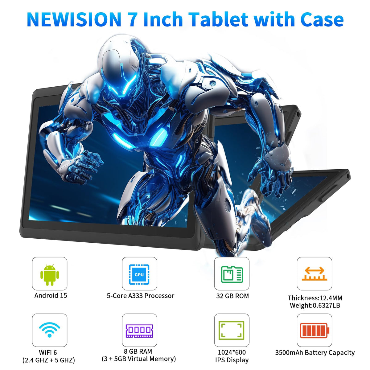 Android 15 Tablet 7 inch with Case L46203