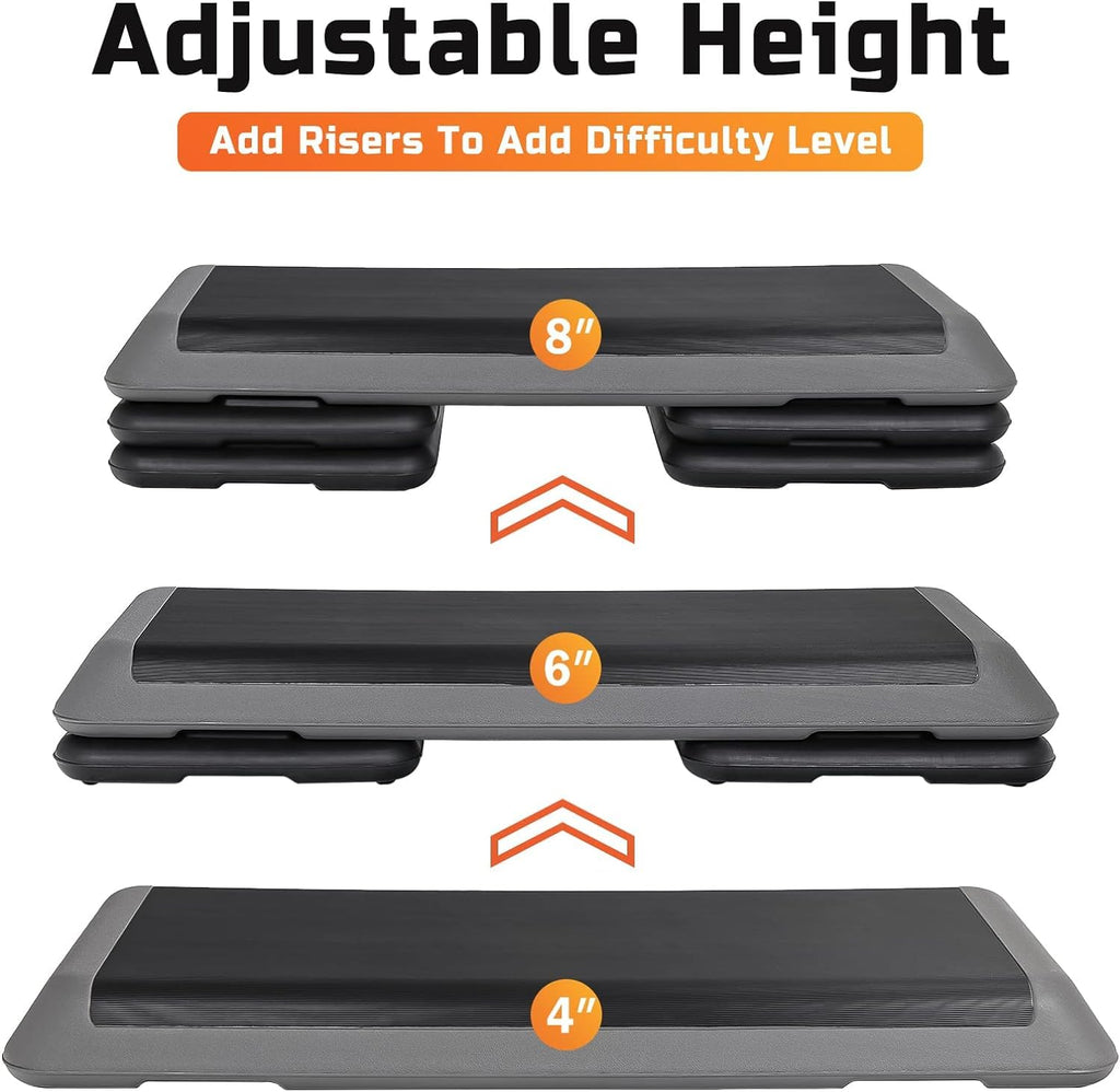 43" Adjustable Exercise Aerobic Step Platform with 4 Removable Risers Z3736