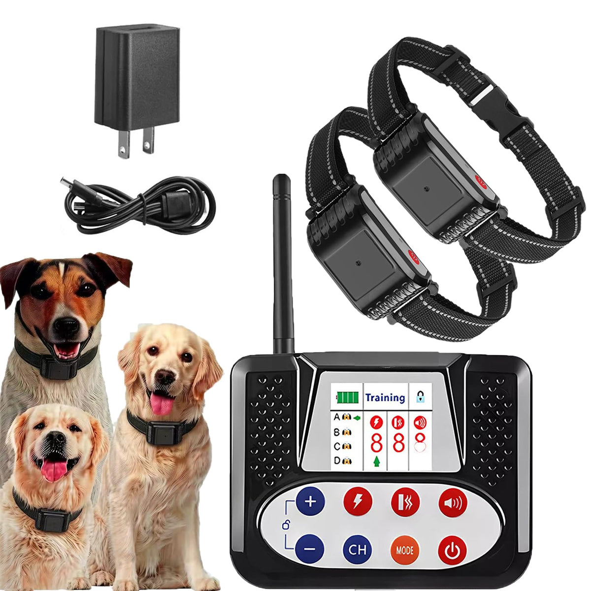 Wireless Electric Dog Fence & Remote Training Shock Collar, Waterproof, Up to 8 Acre J839822