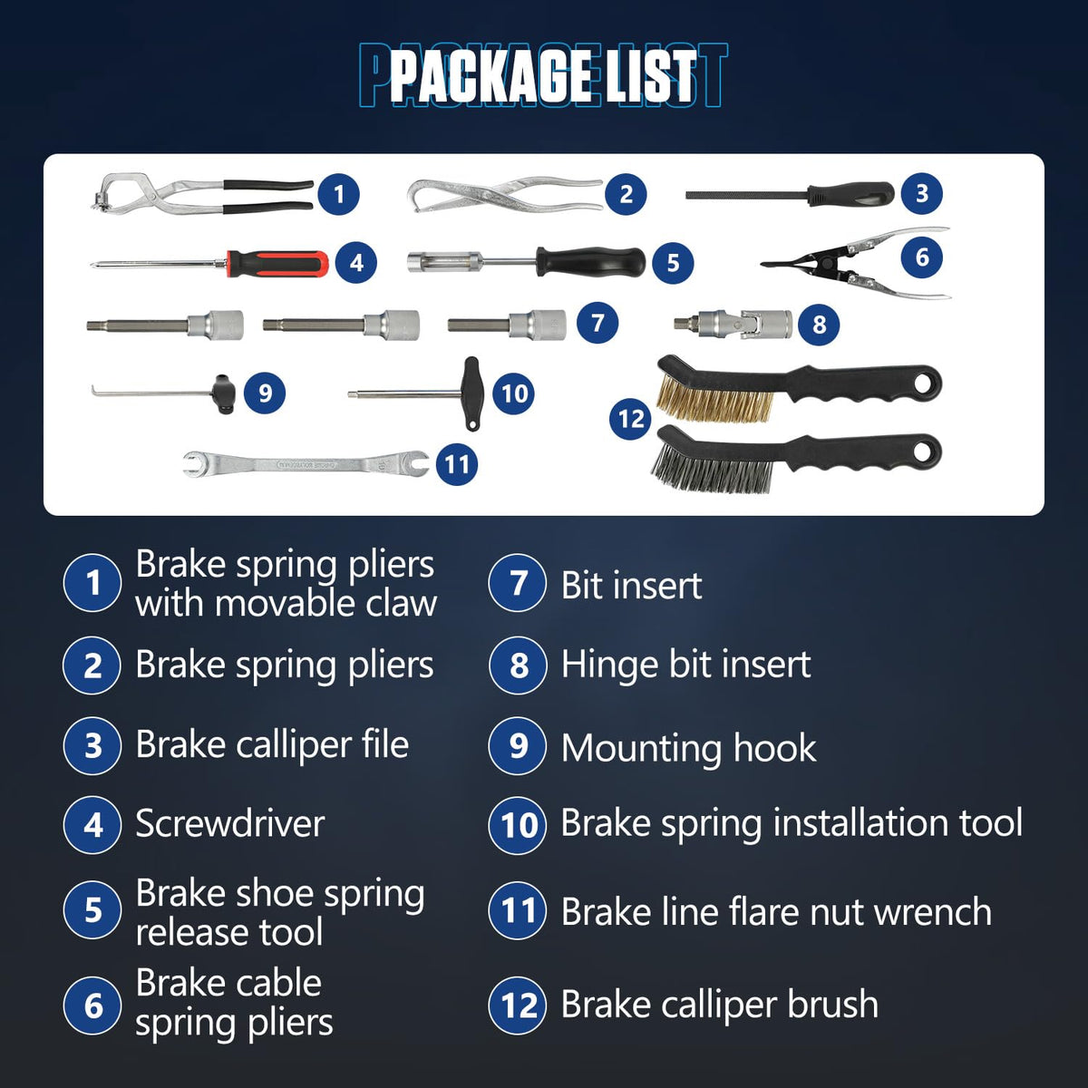 15 Pc Brake Drum Tool Kit E431141