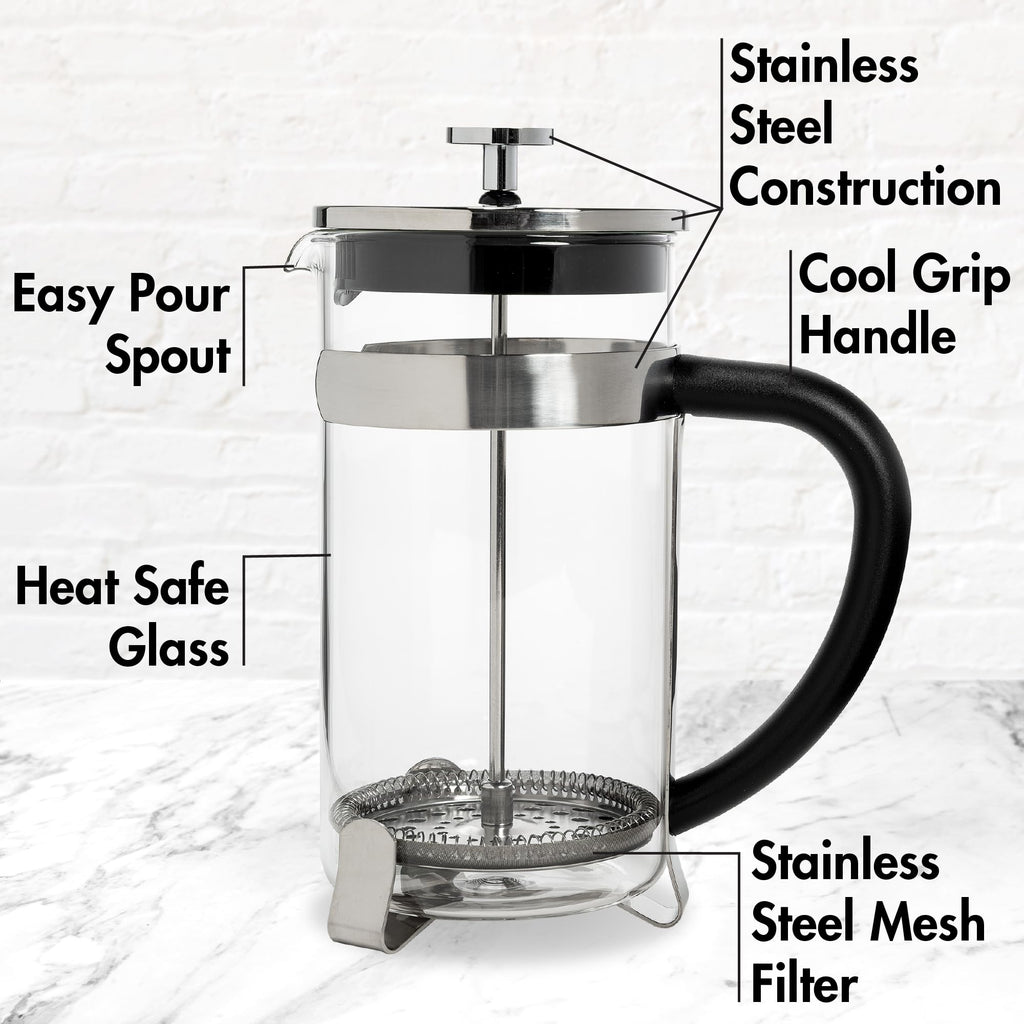Borosilicate Glass French Press Coffee Maker 34-Ounces H673827