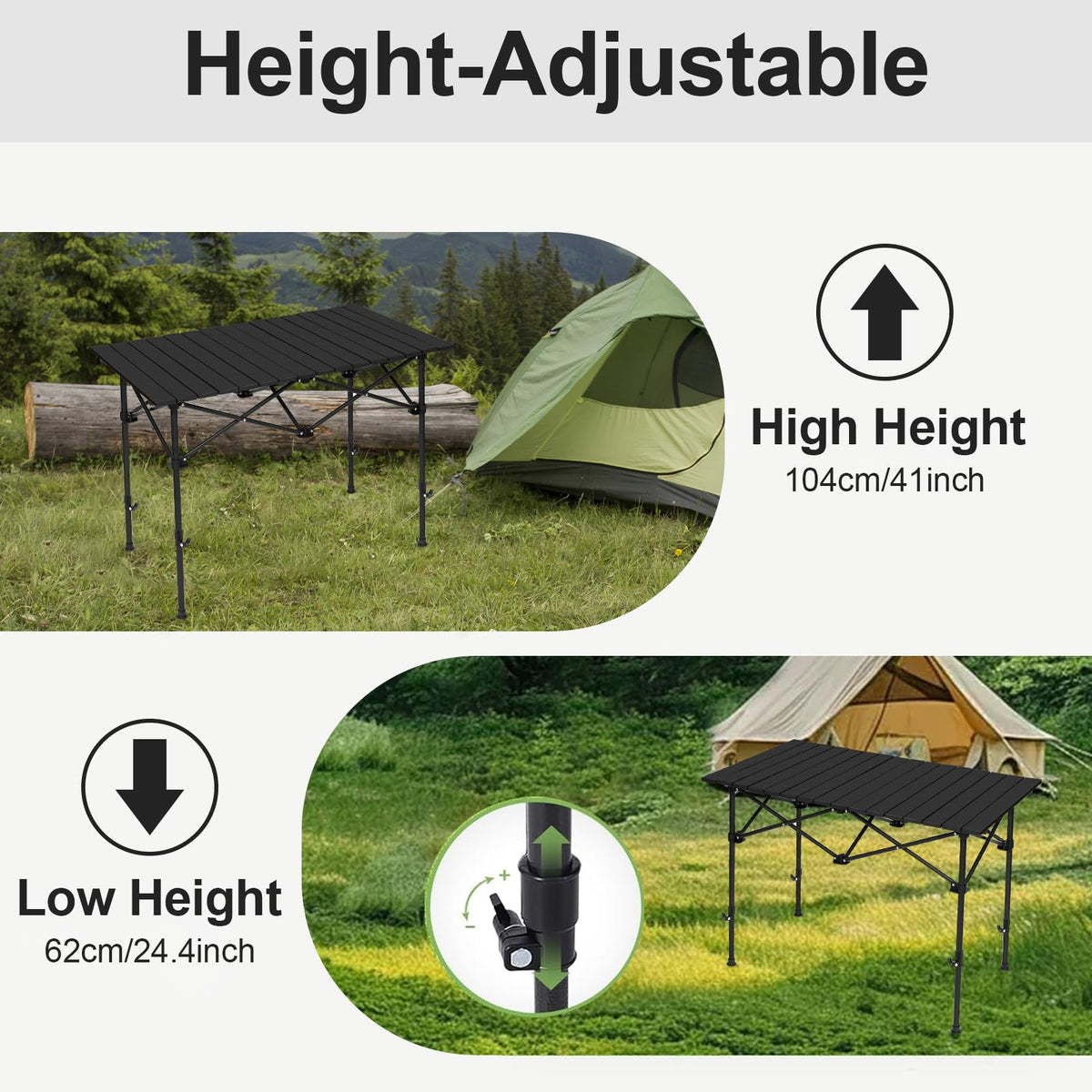 Lightweight Compact Aluminum Camping Table with Carry Bag L27764