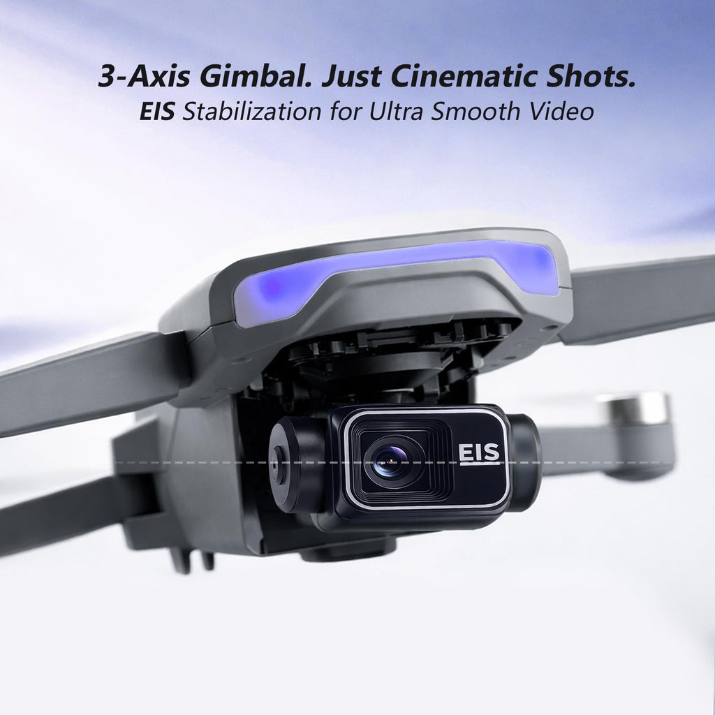 4K Camera GPS Drone with 3 Batteries, 4.5" HD Screen Remote, Foldable RC Quadcopter X852373