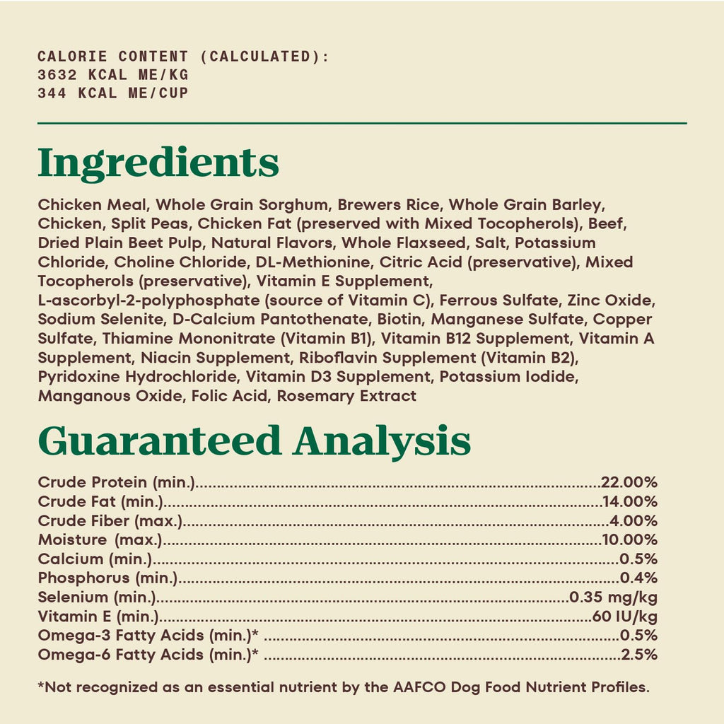 Natural Dry Dog Food Farm-Raised Beef 25 lb E8531