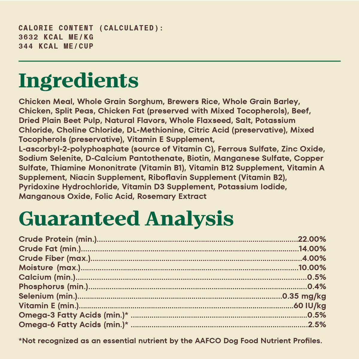 Natural Dry Dog Food Farm-Raised Beef 25 lb E8531