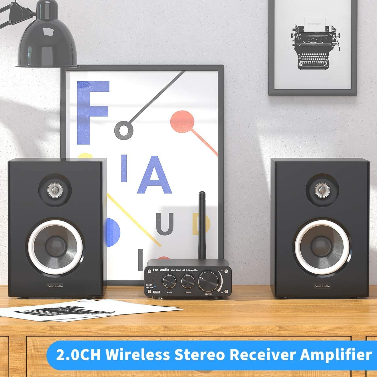Bluetooth 5.0 Stereo Audio Amplifier Receiver 2 Channel Class D Mini Hi-Fi Integrated Amp 50W x 2 A2352