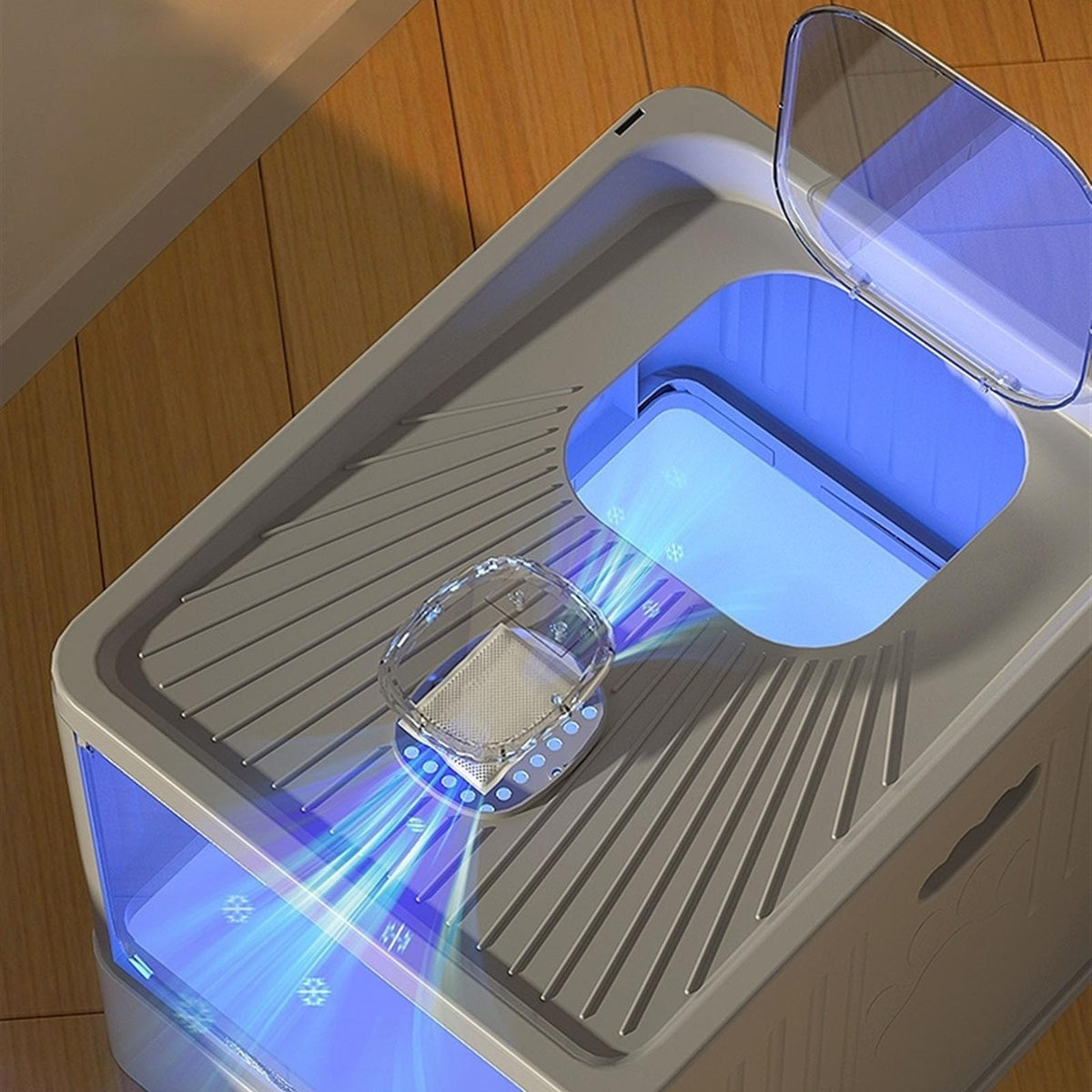 Large Anti-Splash Top Entry Cat Litter Box with Lid and Litter Scoop X765308