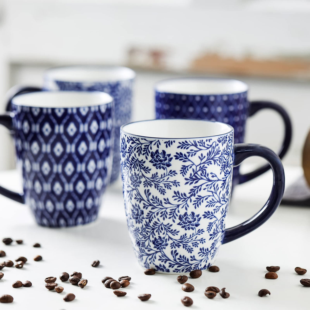 Ceramic Coffee Mugs Set 16 oz + Dinnerware Sets 12-Pieces R8554