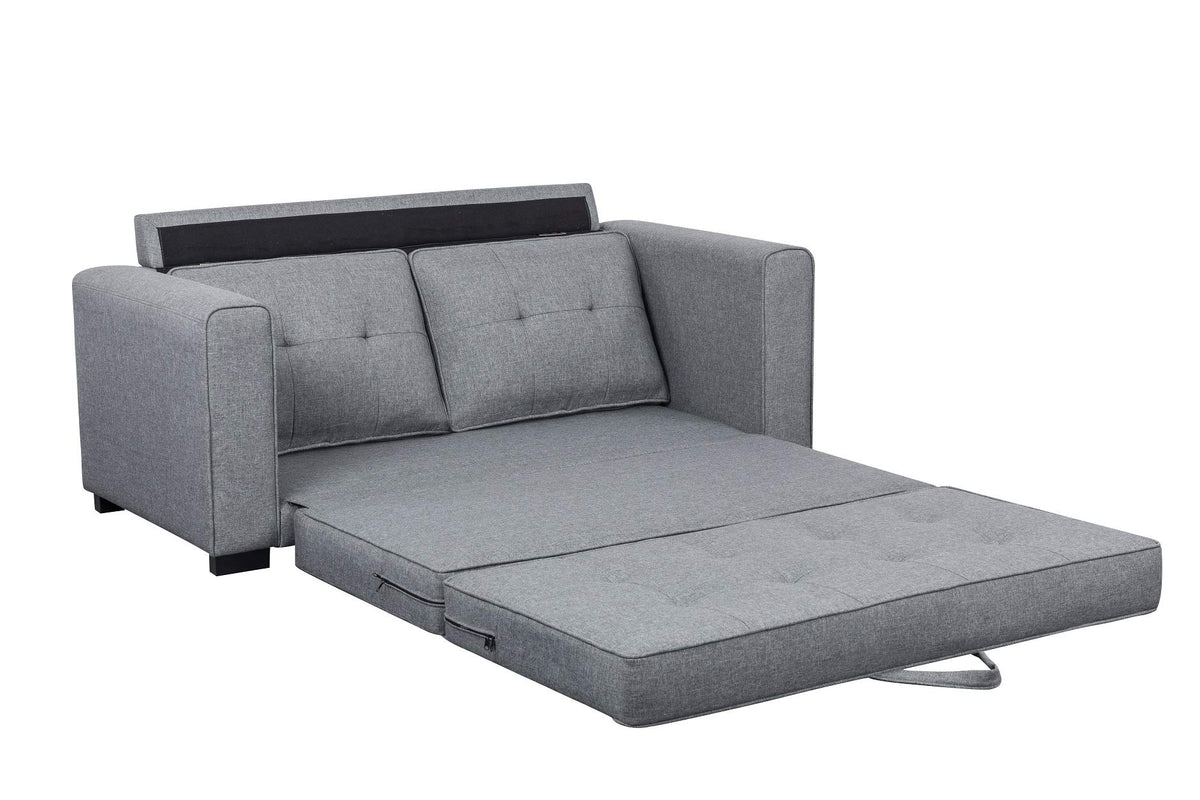 Light Gray Tufted Pull-Out Sleeper Loveseat T882